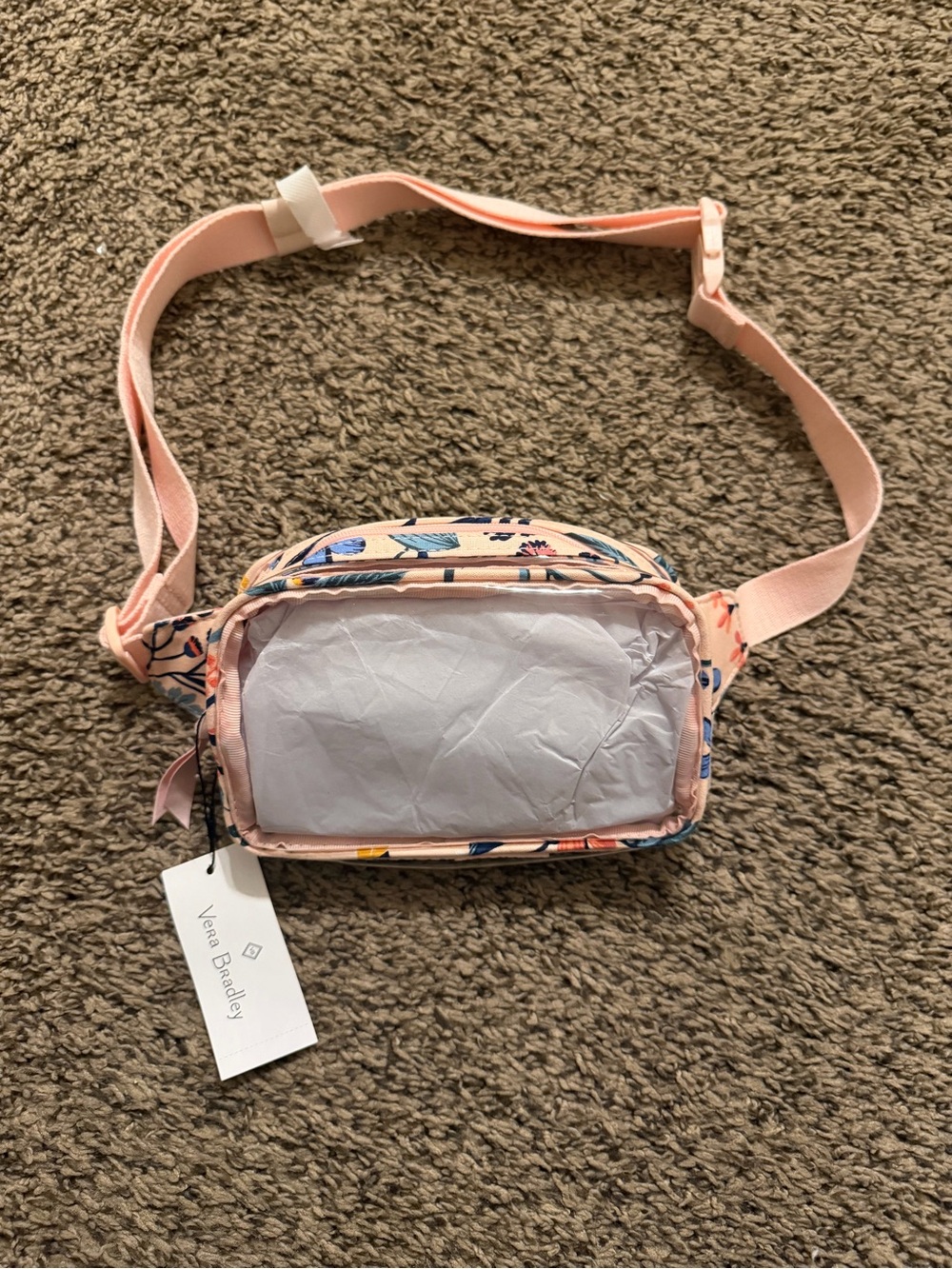 Vera Bradley Peach Floral Crossbody Belt Bag